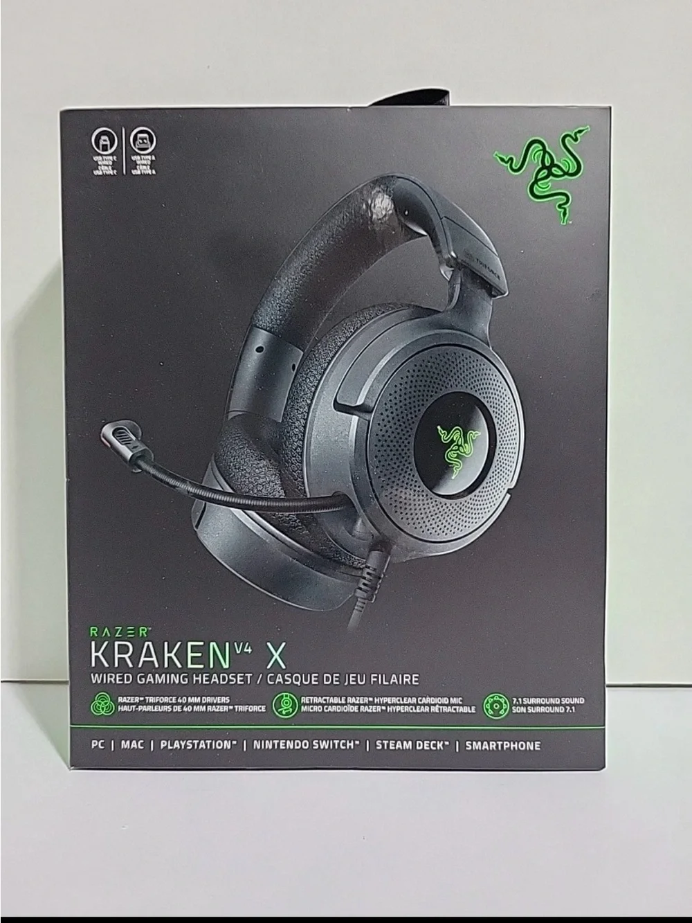 Razer Kraken V4 X Wired Gaming Headset - Black (PC, PS5, Switch, Steam Deck